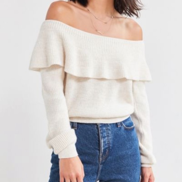 Urban Outfitters Sweaters - Urban Outfitters Kimchi Blue Cream Ruffle Sweater